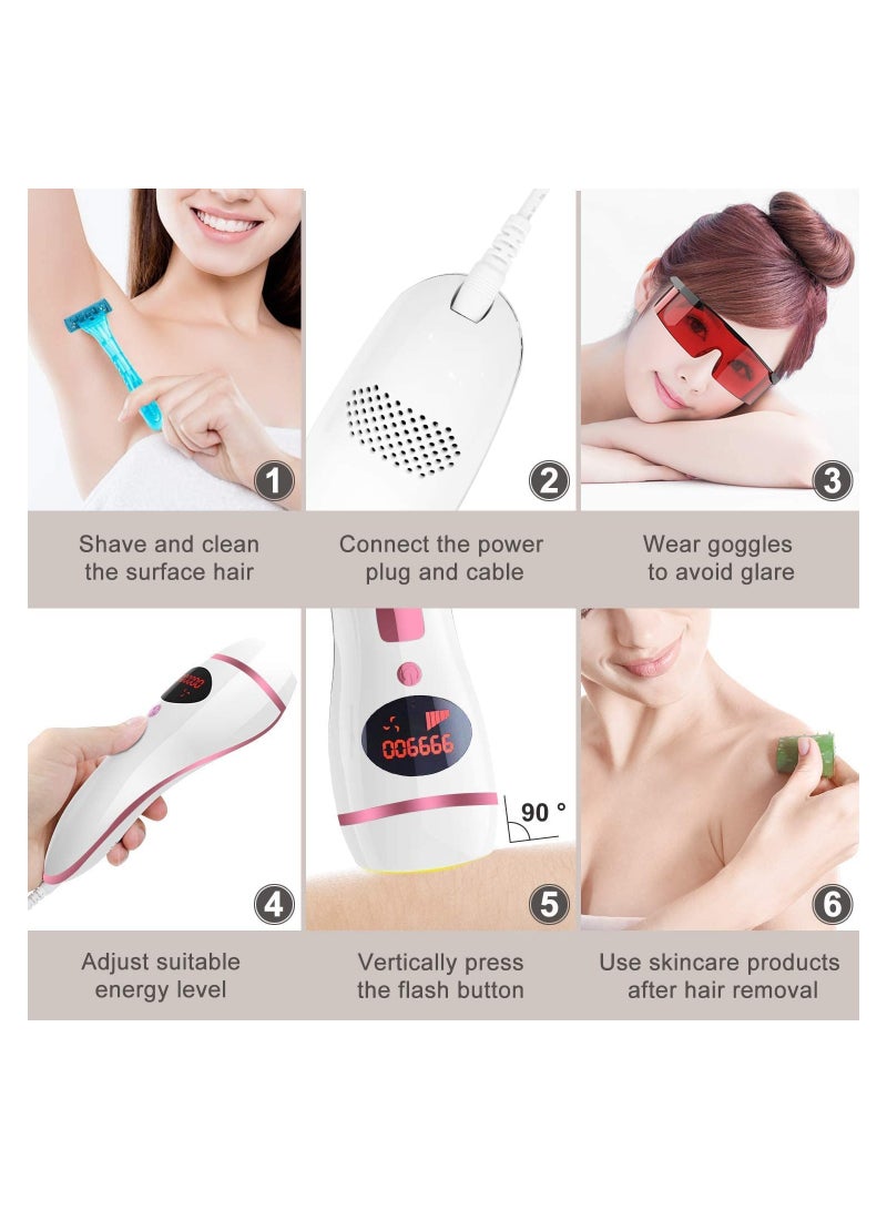 Excefore Laser Hair Removal IPL Hair Removal for Women and Men Upgraded to 999999 Flashes Laser Hair Removal Permanent Painless Hair Removal Device for Face Armpits Legs Arms Bikini Line Whole Body - Image 5