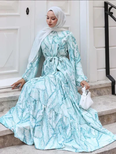 BIG DART BDART Buttoned Crew Neck Maxi Dress with Waistband