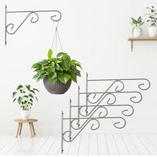 D&V ENGINEERING - Creative in innovation D&V Engineering Metal Plant Hanger Bracket -Grey, Set of 4 - Image 1