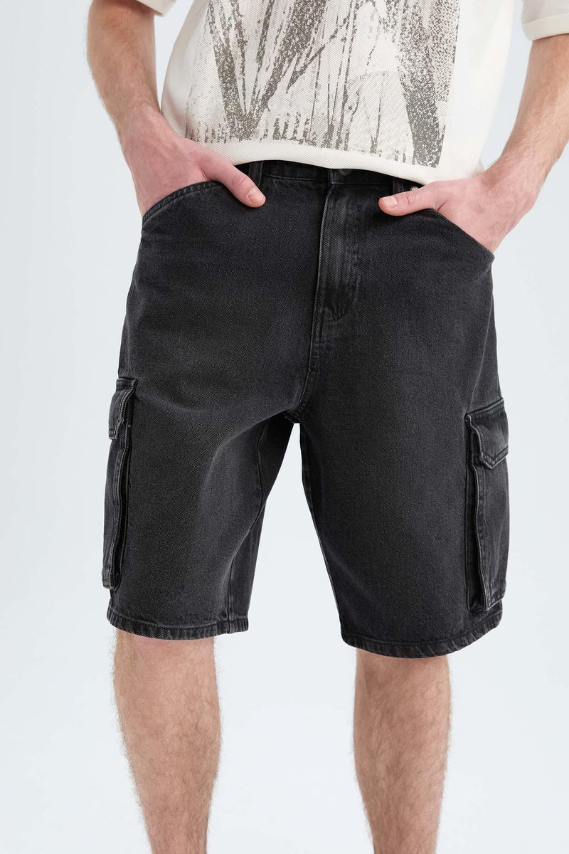 DeFacto Man Cargo Fit Jean Jean Bermuda - Image 5