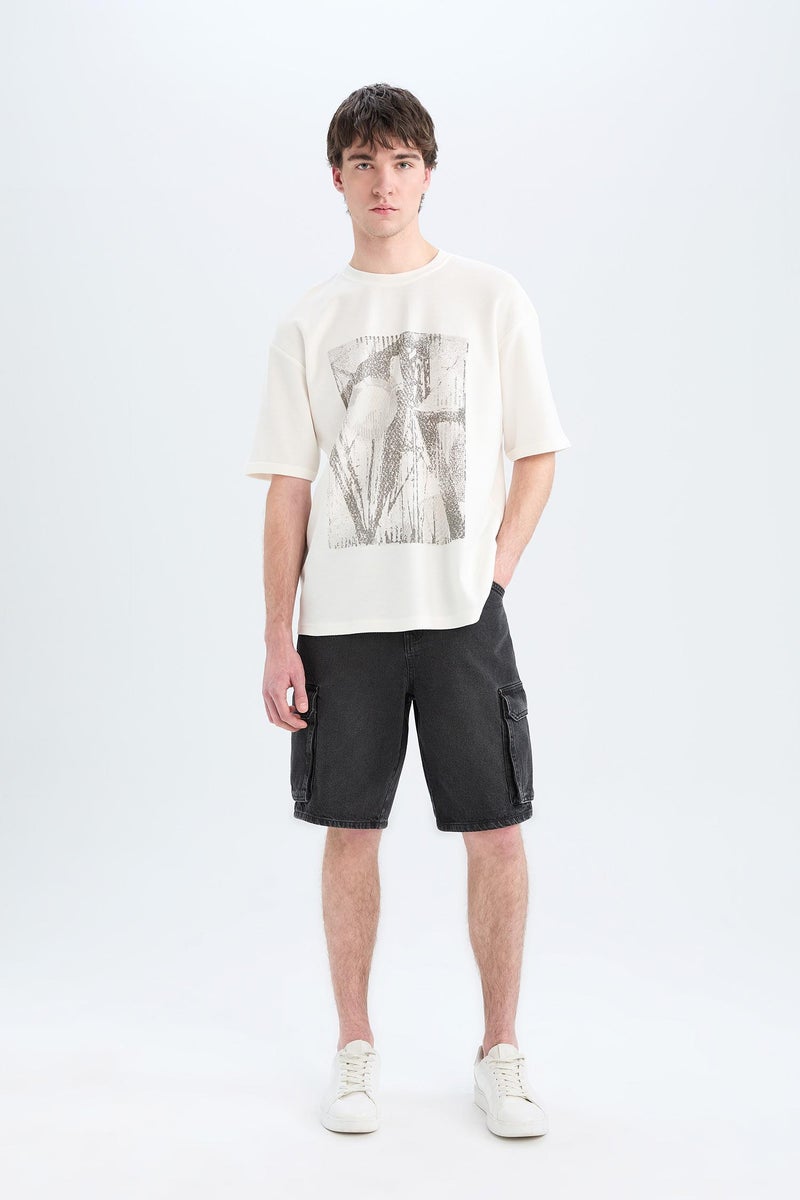 DeFacto Man Cargo Fit Jean Jean Bermuda - Image 4