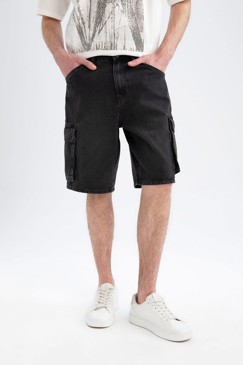 DeFacto Man Cargo Fit Jean Jean Bermuda - Image 1
