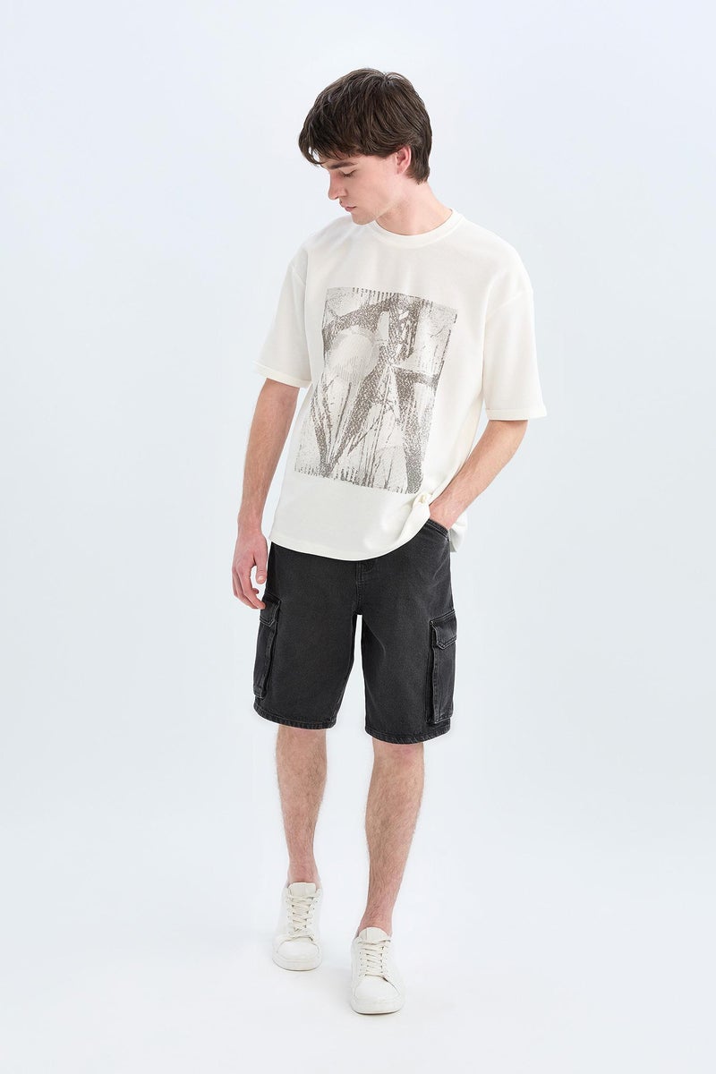 DeFacto Man Cargo Fit Jean Jean Bermuda - Image 2