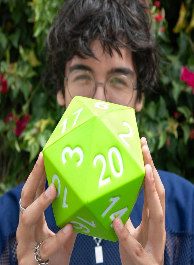 كيس: نرد إسفنجي عملاق D20 - أخضر - 5 بوصات، حجم كبير، 20 وجهًا، ملحق مثالي لألعاب تقمص الأدوار على الطاولة، قطعة ديكور قابلة للجمع، قطعة للعب في الهواء الطلق - المسبح - الشاطئ - Image 3