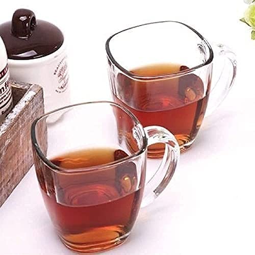 Sixfire Glass Tea and Coffee Cup Cute Clear Transparent Tea Cups Glass Set of 6 Clear 140 Ml - Image 2