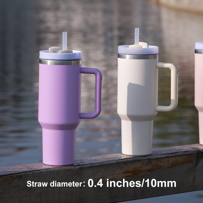 CXLL 6 Pcs Replacement Straw for Stanley Adventure Quencher 40 oz 30 oz Cup Tumbler,Straws with Cleaning Brush for Stanley Accessories - Image 3