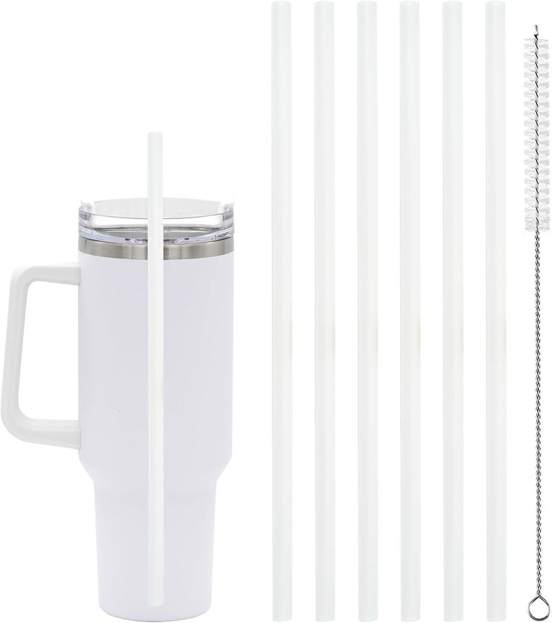 CXLL 6 Pcs Replacement Straw for Stanley Adventure Quencher 40 oz 30 oz Cup Tumbler,Straws with Cleaning Brush for Stanley Accessories - Image 1