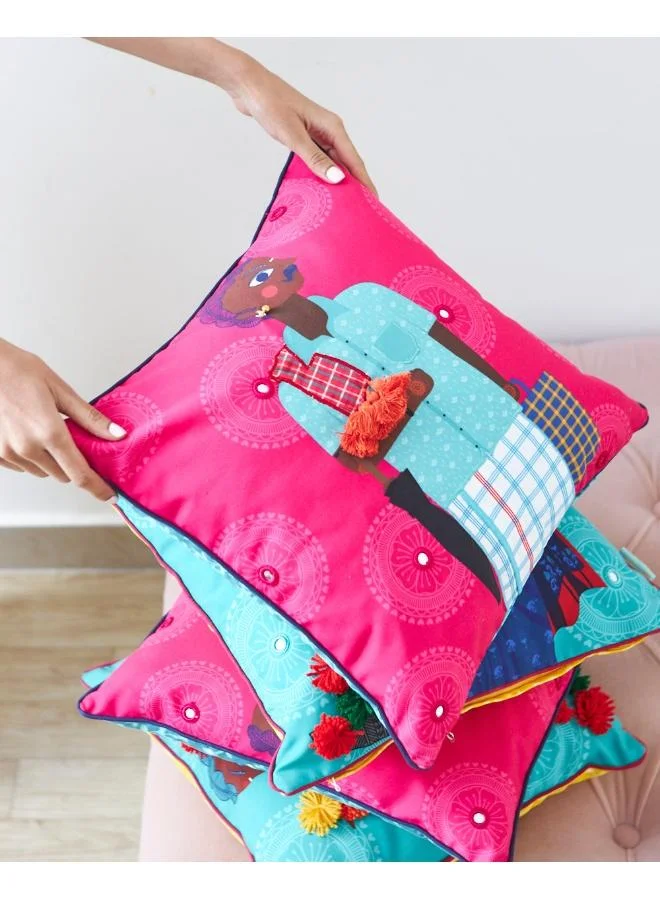Chumbak Lungi Man Cushion Cover