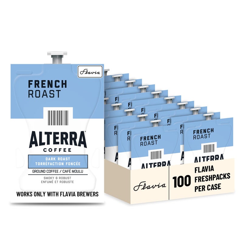 Flavia Alterra French Roast Coffee Freshpacks works only with Flavia Brewers, Dark Roast (Case of 100) - Image 1