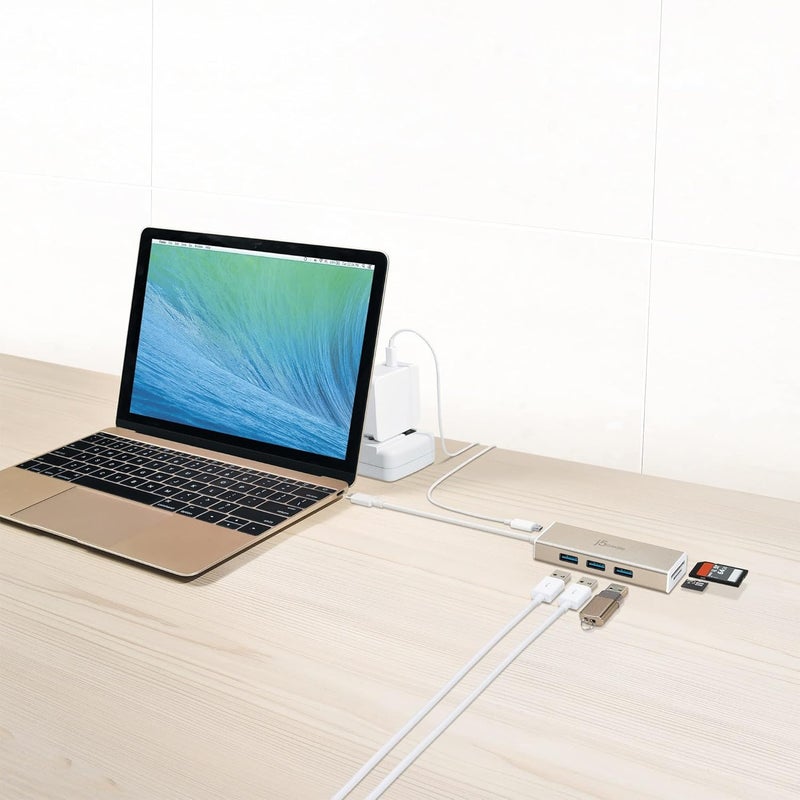 J5 Create USB 3.1 Type-C Port with SD/Micro SD Card Reader JCH347Adapter Dongle with 3 USB 3.1/3.0/2.0 Ports, for Chromebook/MacBook/and More USB Type C Devices - Image 2