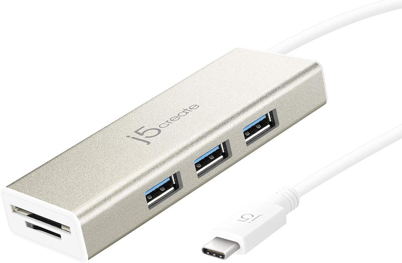 J5 Create USB 3.1 Type-C Port with SD/Micro SD Card Reader JCH347Adapter Dongle with 3 USB 3.1/3.0/2.0 Ports, for Chromebook/MacBook/and More USB Type C Devices - Image 3
