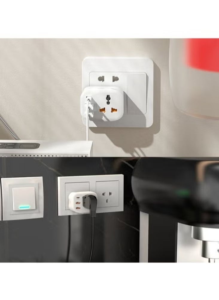Earldom SC17 4-in-1 Power Socket with USB and Universal Plug – 4000W High-Power Multi-Outlet Extension with Fast Charging USB Ports, Built-in Overload Protection, Perfect for Home, Office, and Travel  - Image 3