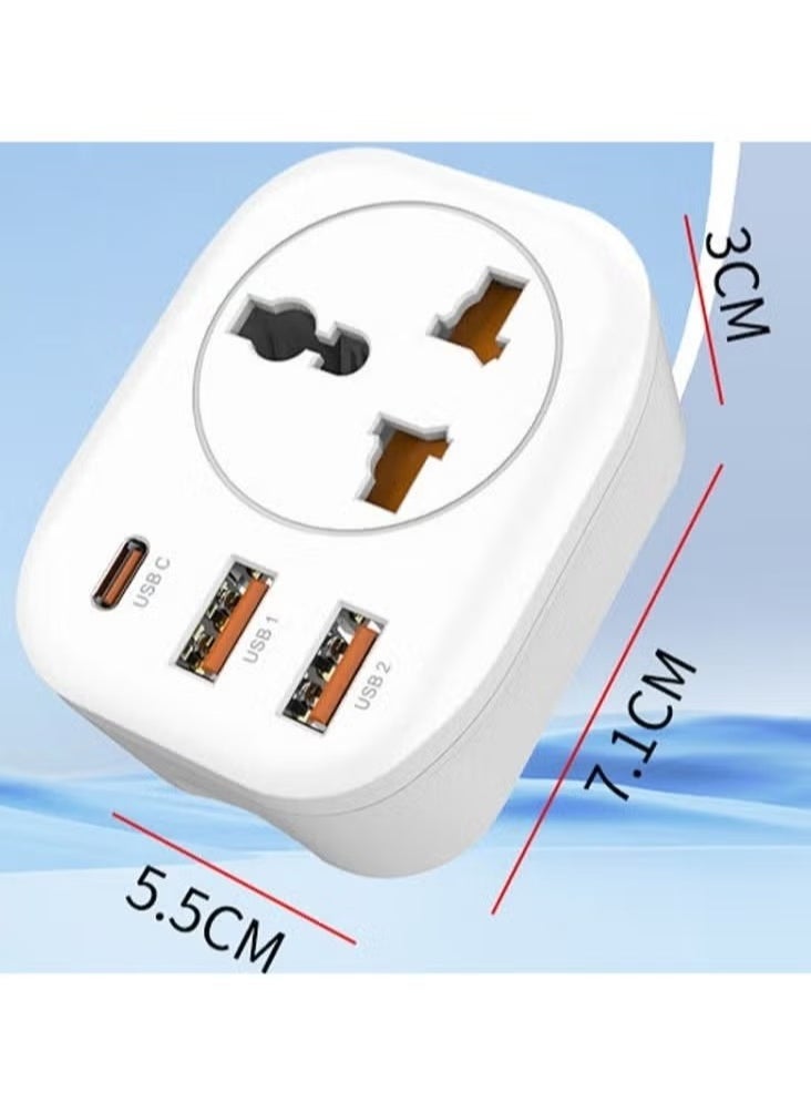 Earldom SC17 4-in-1 Power Socket with USB and Universal Plug – 4000W High-Power Multi-Outlet Extension with Fast Charging USB Ports, Built-in Overload Protection, Perfect for Home, Office, and Travel  - Image 2