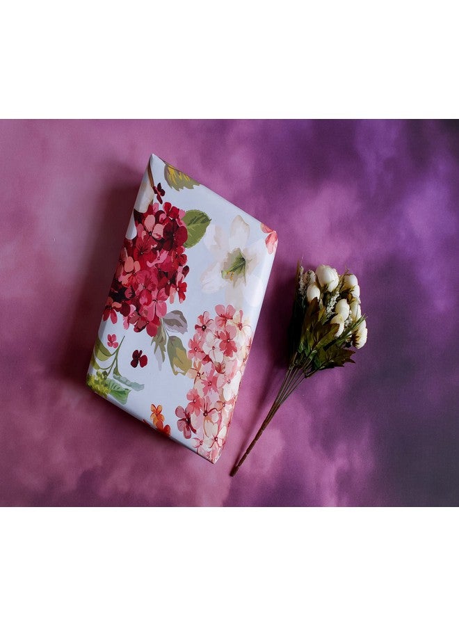 Aakar Pack of 5 Multicolor Floral Gift Wrapping Paper Sheets | 29 x 19 Inches | Matt Finish | 90 GSM Sheets | Ideal for Home Decor, Birthday, Wedding, Anniversary, Christmas & Festive Occasions (Hydrengeas) - Image 2