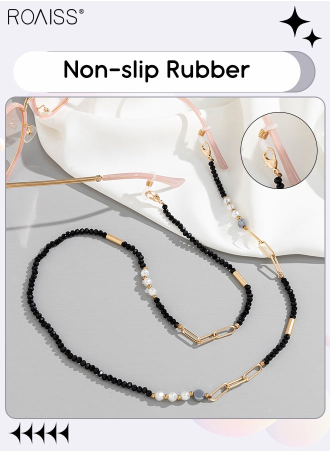 roaiss 3Pcs Crystal Beaded Glasses Chains for Women, Eyewear Strap Holders Hanging Neck Rope Windproof Mask Lanyard Eyeglasses Accessory  - Image 4