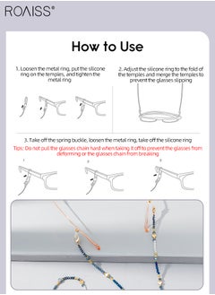 roaiss 3Pcs Crystal Beaded Glasses Chains for Women, Eyewear Strap Holders Hanging Neck Rope Windproof Mask Lanyard Eyeglasses Accessory  - Image 5
