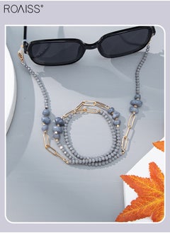 roaiss 3Pcs Crystal Beaded Glasses Chains for Women, Eyewear Strap Holders Hanging Neck Rope Windproof Mask Lanyard Eyeglasses Accessory  - Image 2