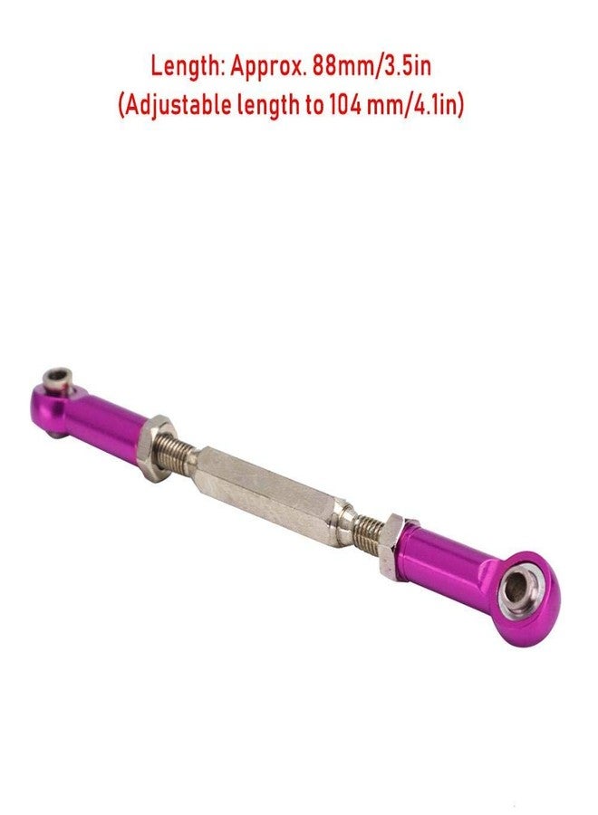 Dilwe RC Car Push Rod,1/10 RC Car Aluminum Alloy Turnbuckle Rod Linkage with Adjustable Length, 88-104mm(Purple) - Image 4