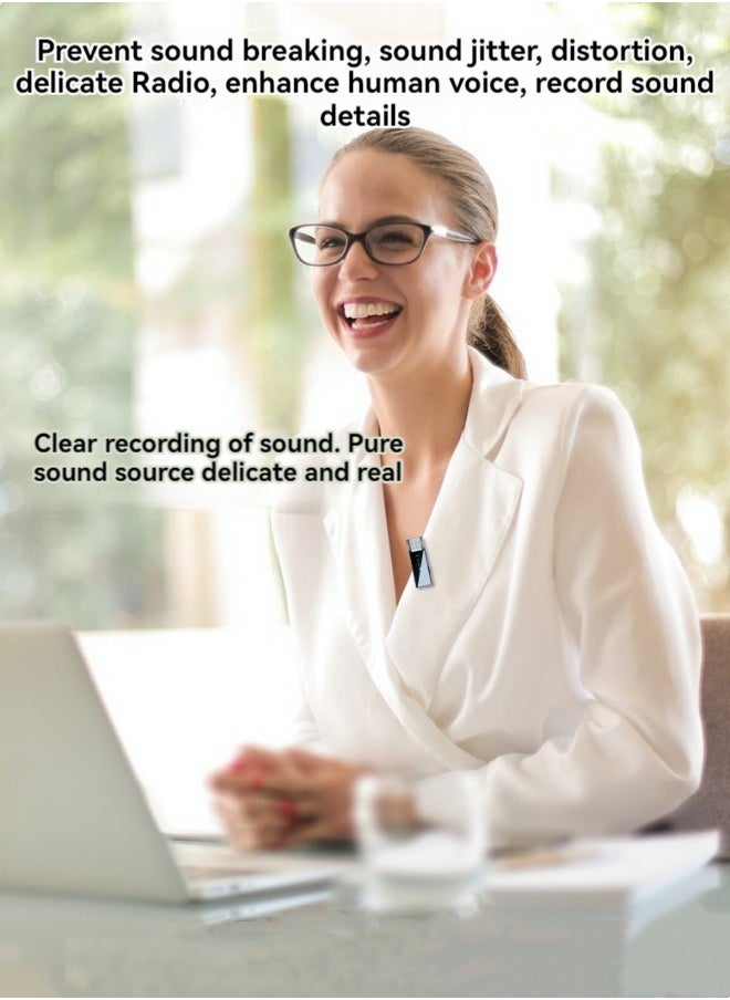 M MIAOYAN - New S16 wireless lavalier microphone noise reduction high quality radio wireless microphone Apple (lightning) interface one pair with charging compartment digital display - Image 1
