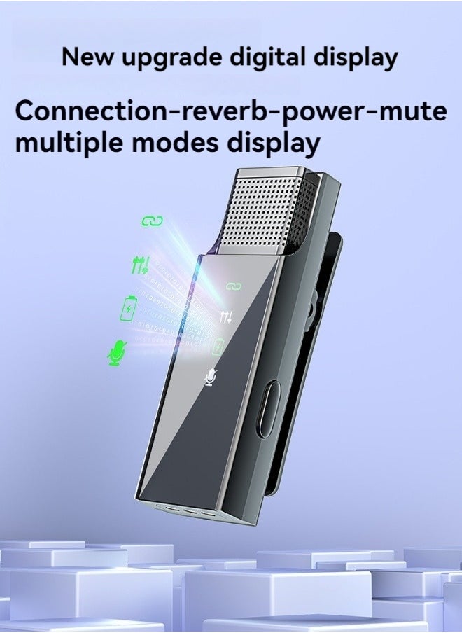 M MIAOYAN - New S16 wireless lavalier microphone noise reduction high quality radio wireless microphone Apple (lightning) interface one pair with charging compartment digital display - Image 1