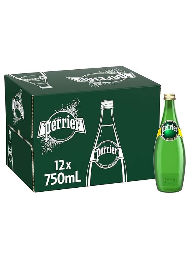 Perrier Sparkling  Water Glass Bottle 750 Ml - Pack of 12 - Image 1