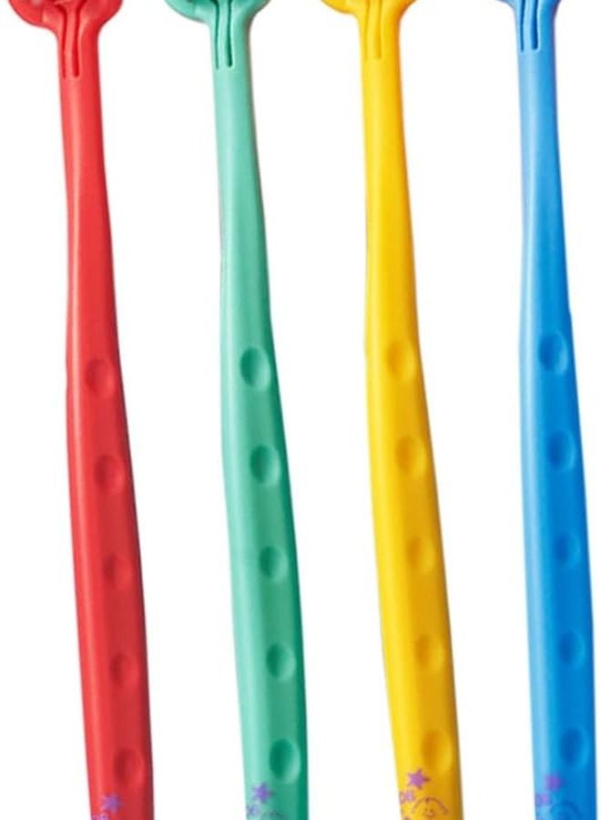 4Pcs Blue Green Kids Training Toothbrush Set Ergonomic Handle For Oral Care - Image 2