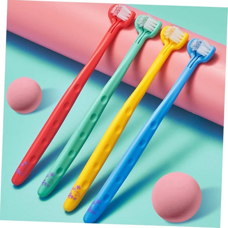 4Pcs Blue Green Kids Training Toothbrush Set Ergonomic Handle For Oral Care - Image 5