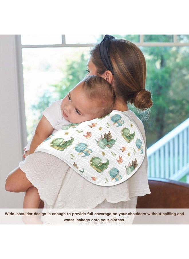 Burbuja Cute Dragon Muslin Baby Burp Cloths, Soft & Absorbent Cotton Burping Rags for Newborn Boys & Girls, 2 Pack - Image 5