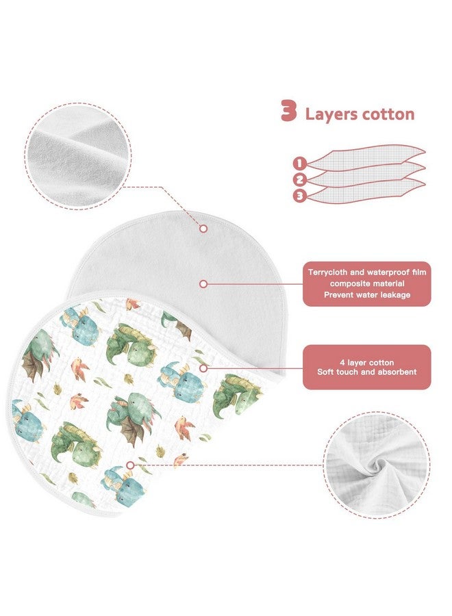 Burbuja Cute Dragon Muslin Baby Burp Cloths, Soft & Absorbent Cotton Burping Rags for Newborn Boys & Girls, 2 Pack - Image 3