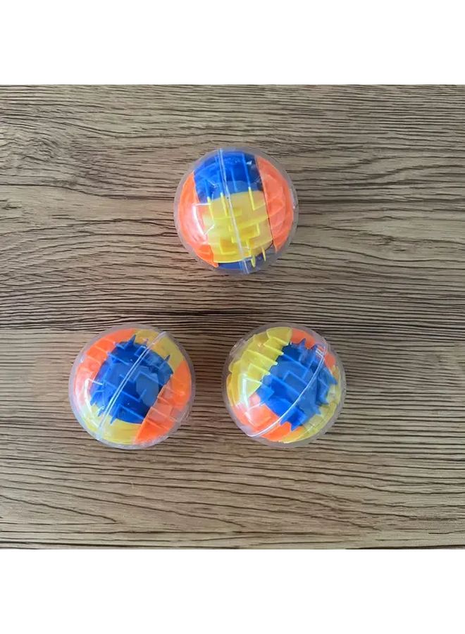 3 Pieces 3D Round Maze Puzzle Toy With Rolling Ball Brain Teaser Game - Image 1