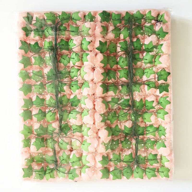 Artfen Mini Fake Rose Flower Heads 144pcs Mini Artificial Roses DIY Wedding Flowers Accessories Make Bridal Hair Clips Headbands Dress (Bottom add Gauze) Champagne-Pink - Image 3