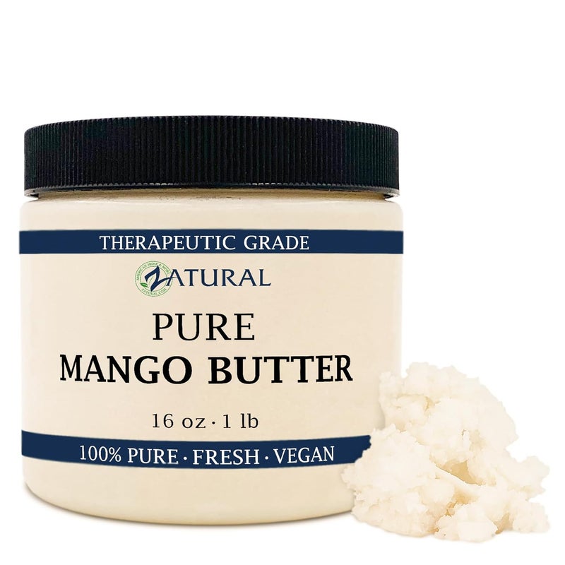 Zatural Mango Butter Organically Grown Mangos 100 Pure Cold Pressed Raw Creamy Butter 16 Ounce