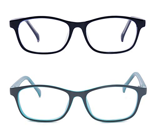 ALWAYSUV 2 Pack Boys Girls Blue Light Blocking Glasses Square Eyeglasses Anti Blue Ray Computer Game Glasses for Kids - Image 4