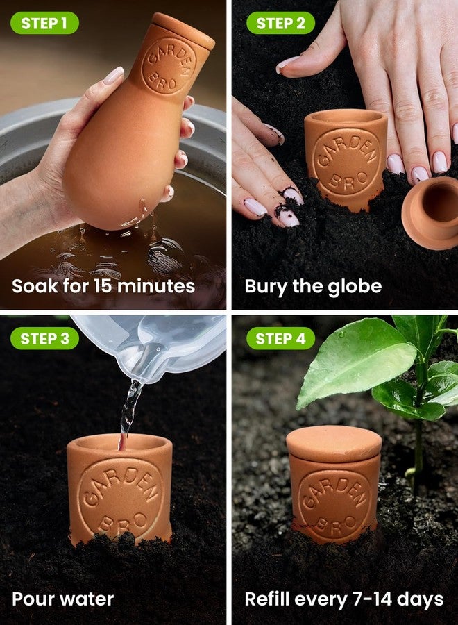 GARDENBRO Ollas Terracotta Watering Pots Large - 14 Oz Terracotta Self Watering Globes for 1-Week Easy to Refill - Clay Garden Olla Pots Plant Waterers While On Vacation Outdoor & Indoor [1pc Large 14oz] - Image 5