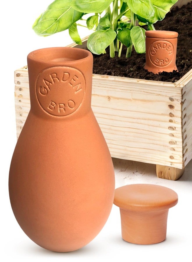 GARDENBRO Ollas Terracotta Watering Pots Large - 14 Oz Terracotta Self Watering Globes for 1-Week Easy to Refill - Clay Garden Olla Pots Plant Waterers While On Vacation Outdoor & Indoor [1pc Large 14oz] - Image 1
