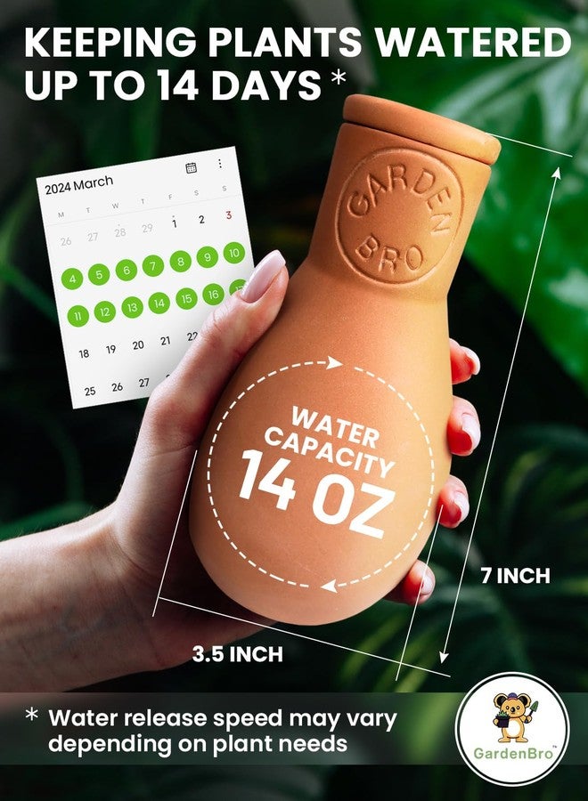 GARDENBRO Ollas Terracotta Watering Pots Large - 14 Oz Terracotta Self Watering Globes for 1-Week Easy to Refill - Clay Garden Olla Pots Plant Waterers While On Vacation Outdoor & Indoor [1pc Large 14oz] - Image 4