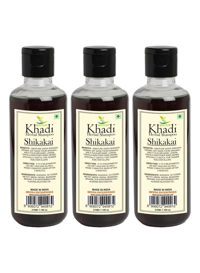 Khadi Herbal Pure & Natural Shikakai Shampoo L For Damage Repair (Pack Of 3) (630Ml) - Image 2