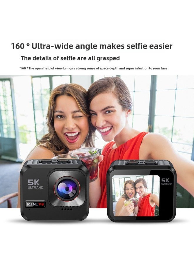 Generic 5K30 Frame HD Sports Camera 160 Degrees Ultra Wide Angle Outdoor Waterproof Anti-shake Sports Camera Riding-Color:Black + 128GB Card  - Image 4
