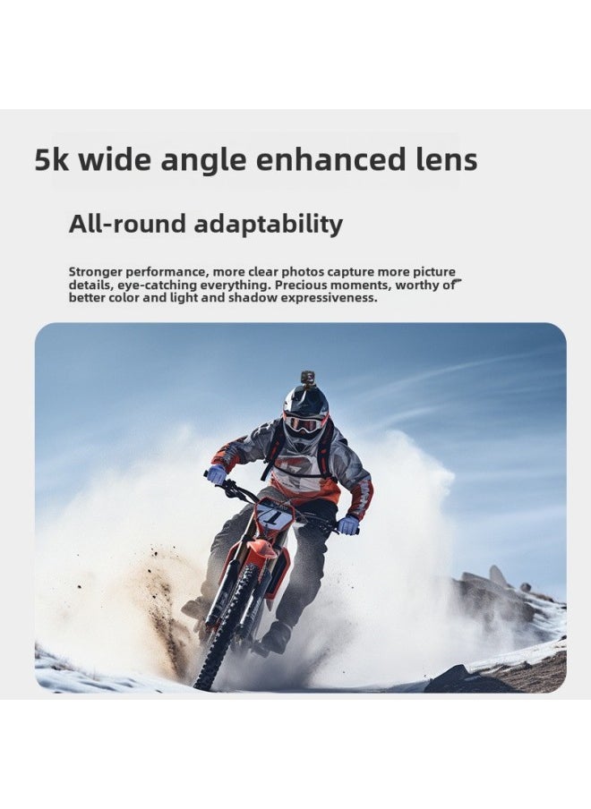 Generic 5K30 Frame HD Sports Camera 160 Degrees Ultra Wide Angle Outdoor Waterproof Anti-shake Sports Camera Riding-Color:Black + 128GB Card  - Image 3