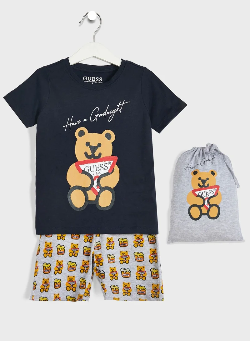 GUESS Kids Bear Print T-Shirt & Shorts Set
