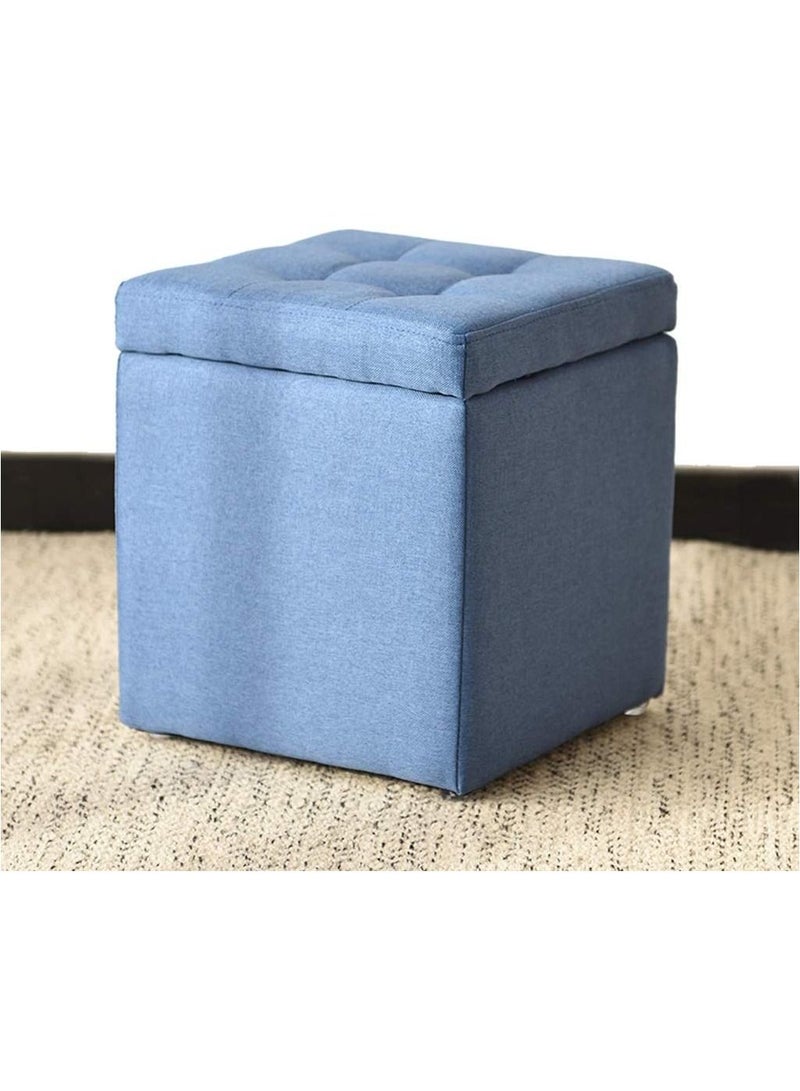 Generic FFD Ottoman Stool - Versatile Blue Storage Foot Rest for Living Room & Bedroom  - Image 4