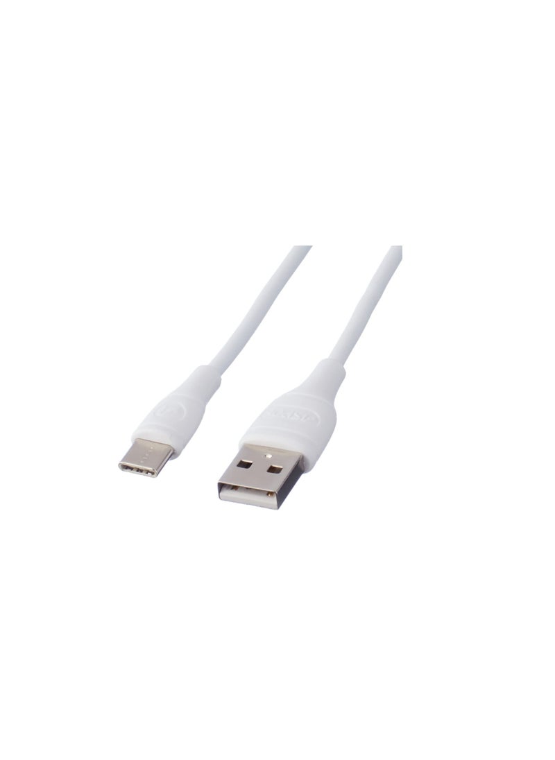Aspor A858 QC 3.0 Fast Charging Wall Charger with Type C Cable- 3 Ports - White  - Image 2
