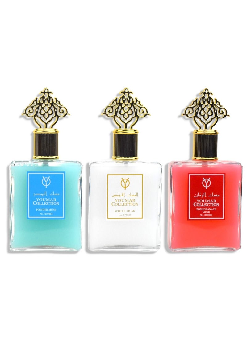 يومار مجموعة عطور مسك فاخرة للجنسين 100مل (3 قطع)  - Image 1