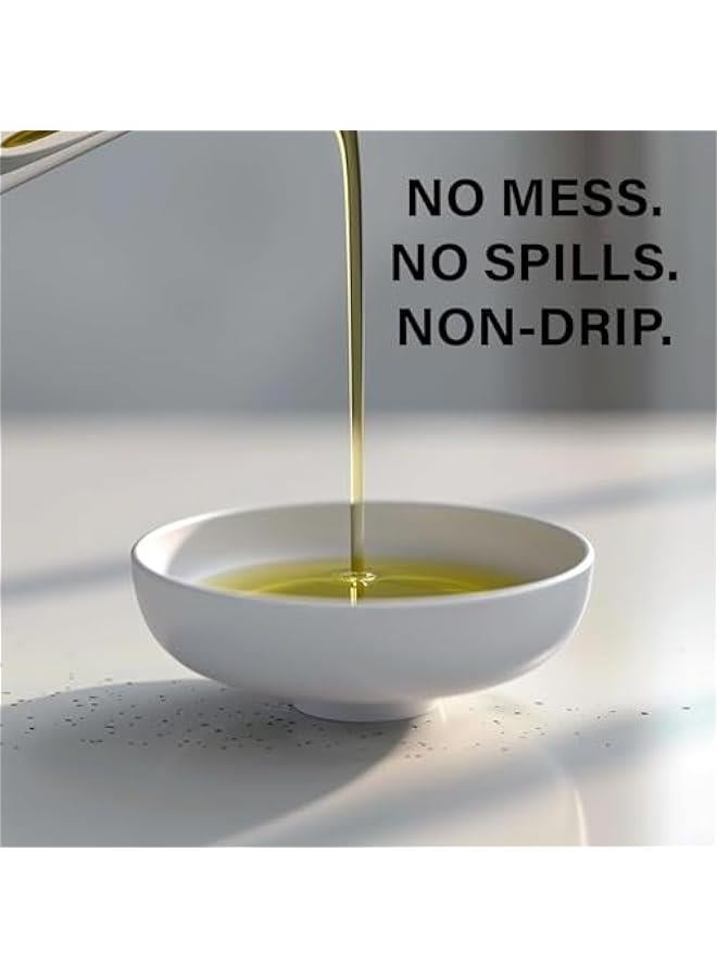 HOOKOR Stainless Steel Non Drip Leak Proof No Mess Oil Dispenser and Vinegar Cruet Pourer and Drizzler for Kitchen 17oz- Easy to Clean & Leakproof,Great for Pouring & Drizzling Olive Oil (500ML) - Image 4