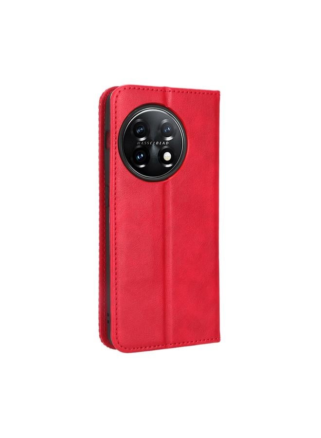 S-TOP Case For OnePlus 11R / Ace 2 Magnetic Buckle Retro Texture Leather Phone Case - Image 3
