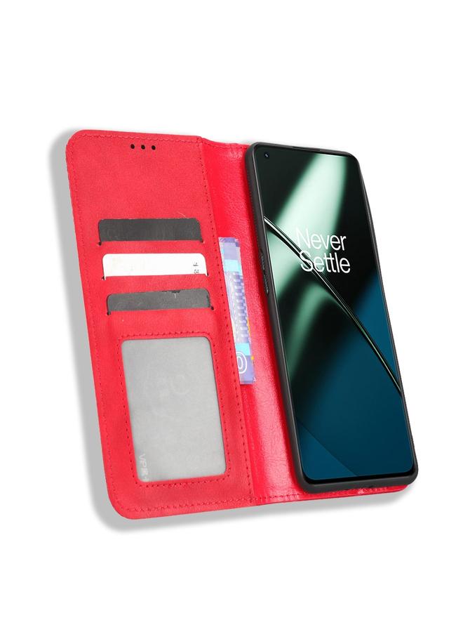 S-TOP Case For OnePlus 11R / Ace 2 Magnetic Buckle Retro Texture Leather Phone Case - Image 4