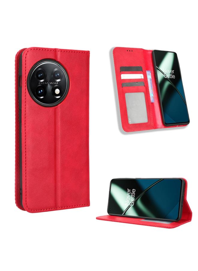S-TOP Case For OnePlus 11R / Ace 2 Magnetic Buckle Retro Texture Leather Phone Case - Image 1