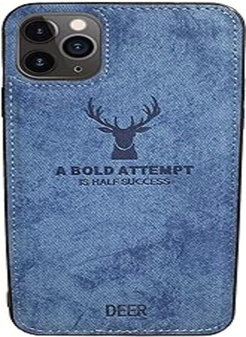 Soft Texture Digital Patterned TPU Cloth Dirt-Resistant, Anti-Shock, Anti-Fingerprint, Full Body Protective Case for iPhone 11 Pro Max (Blue)