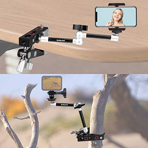 Fantaseal Heavy Duty DSLR Mirrorless Camera Camcorder Super Clamp Mount w/Magic Arm +Quick Release Plate Desk Table Handrail Bar Holder Video Rig Kit for Studio Youtuber Travel Outdoor Time Lapse Vlogging - Image 4