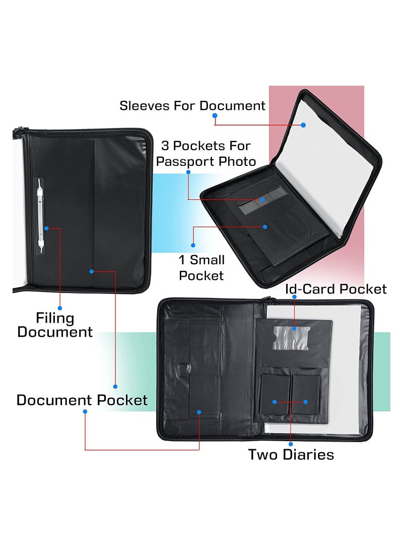 PU Leather Multipurpose 24 File Sleeve To Store A4 Professional Files 37.5X26cm - Image 5
